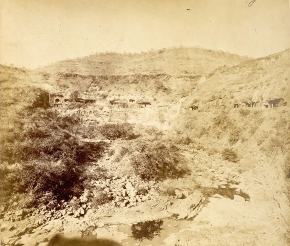 General view of Buddhist Caves II-XXVI, Ajanta 1|British Library